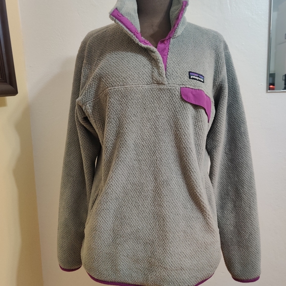 Patagonia Re-Tool Snap-T Pullover Polartec Thermal Pro Gray/purple L - Picture 5 of 10